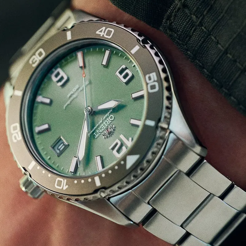 Orient Sports Solar Diver Green Dial Men's Watch- RA-WJ0001E